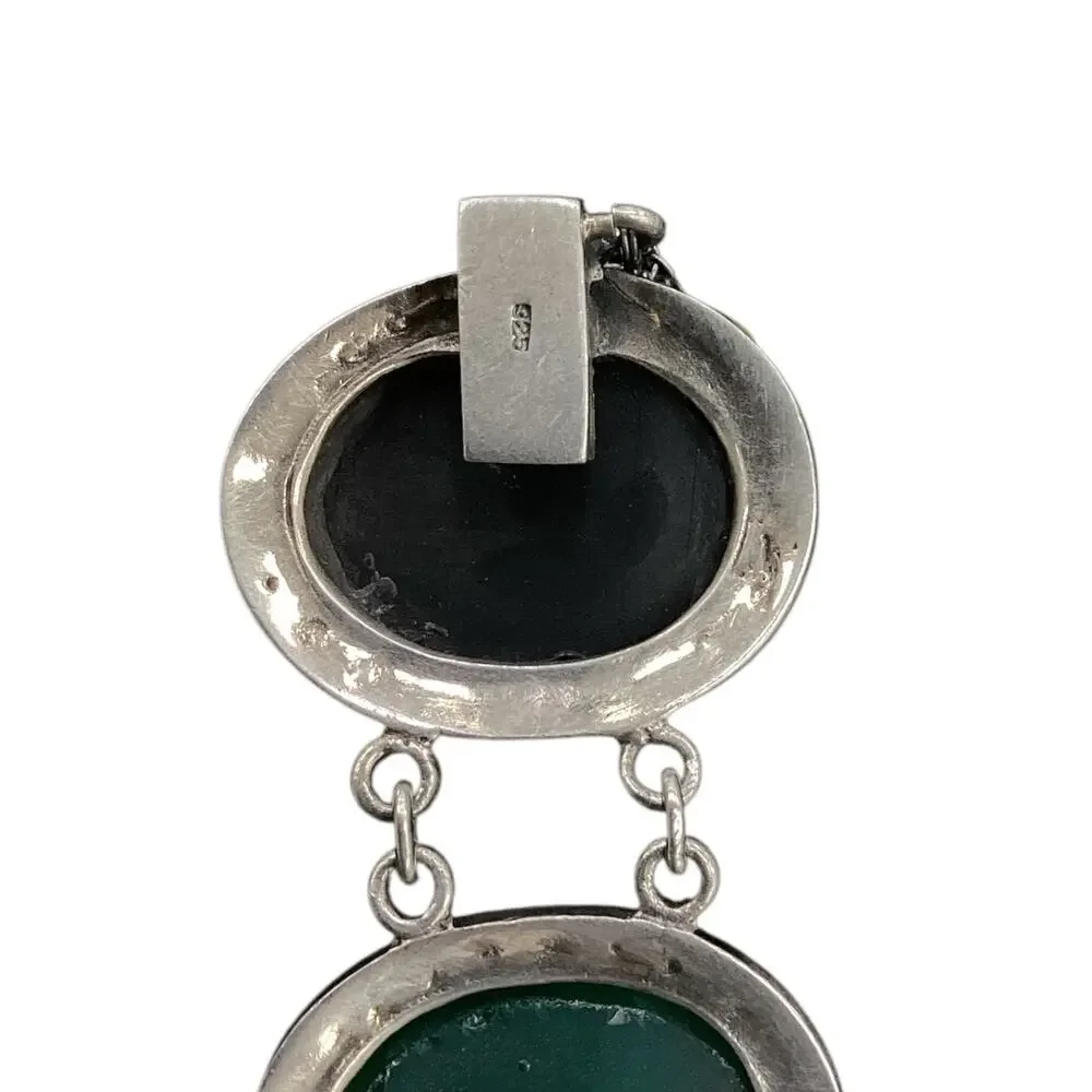 Black & Green Onyx Sterling Silver Bracelet